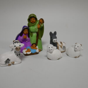 a5) kerstgroep Heilige fam. 5 onderdelen