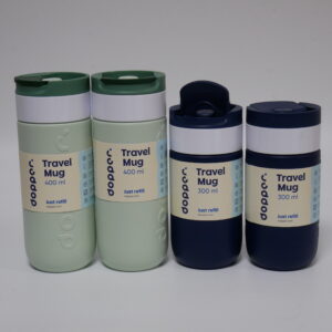 a3) dopper travel mug 400ml €33,95 en 300ml. €26,95