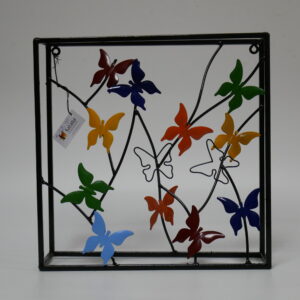 g1)  metalen frame met vlinders 30x30cm