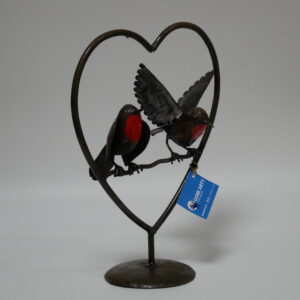 a4) hart met roodborstjes - scrapmetal