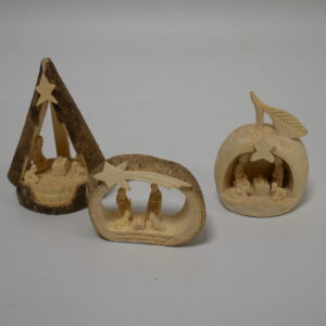 a1) houten kerststalletje - hoogte 6cm