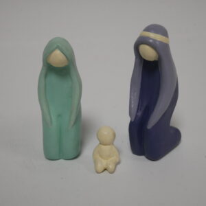 a2) kerstgroep keramiek - hoogte 7 cm